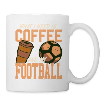 What I Need Is Coffee & My Football Retro Funny - Mug - white - Right