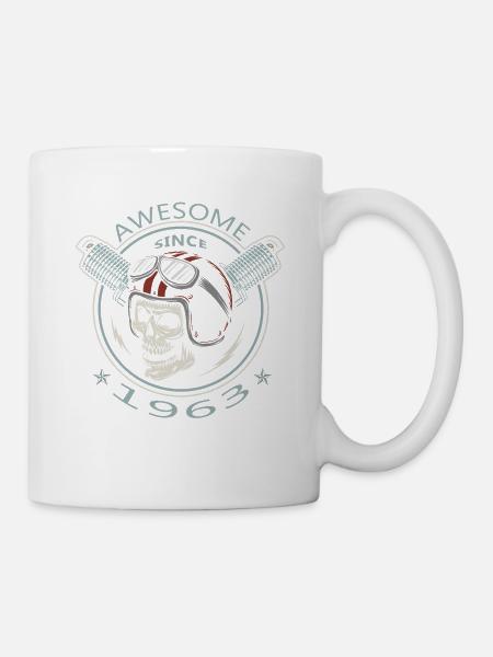 Awesome since 1963, Biker Geburtstag - Tasse - Weiß