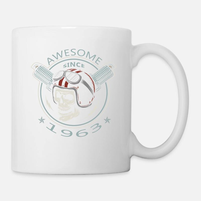 Awesome since 1963, Biker Geburtstag - Tasse - Weiß