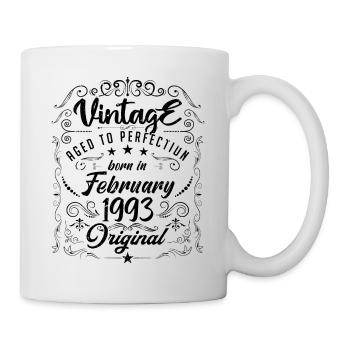 Vintage Né(e) en Février 1993 anniversaire février - Mug blanc - blanc - Droite