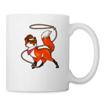 Cartoon Cowboy Fuchs - Tasse - Weiß - Rechts