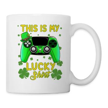My Lucky Shirt St Patrick Green Shamrock Gamer - Mug blanc - blanc - Droite