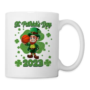 Saint-Patrick 2023 Basketball Leprechaun - Mug blanc - blanc - Droite