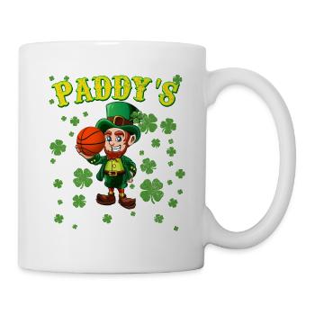 Kinder Basketball Leprechaun Bal Spiel St Patricks Da - Tasse - Weiß - Rechts