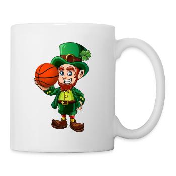 Mignon Leprechaun avec Basketball Funny St Patrick - Mug blanc - blanc - Droite
