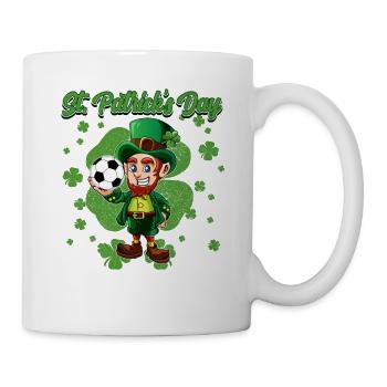 St Patricks Day Cute Leprechaun Kids Soccer - Mug blanc - blanc - Droite