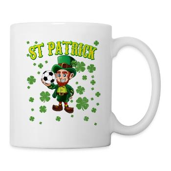 Enfants Soccer Drôle Green Leprechaun St Patricks Day - Mug blanc - blanc - Droite