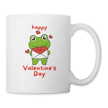 Frosch zum Valentinstag süße Tiere mit Herzen - Tasse - Weiß - Rechts