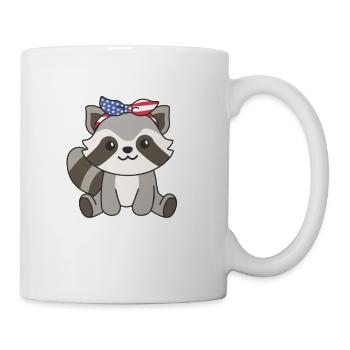 4 juillet American Raccoon for Kids USA - Mug blanc - blanc - Droite