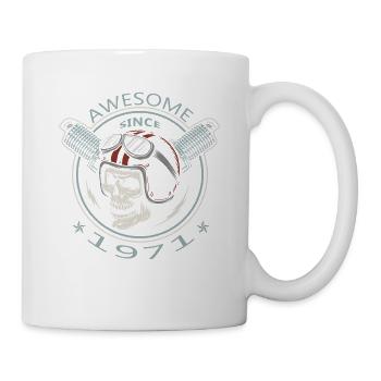 Awesome since 1971, Biker Geburtstag - Tasse - Weiß - Rechts