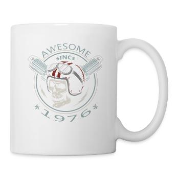 Awesome since 1976, Biker Geburtstag - Tasse - Weiß - Rechts