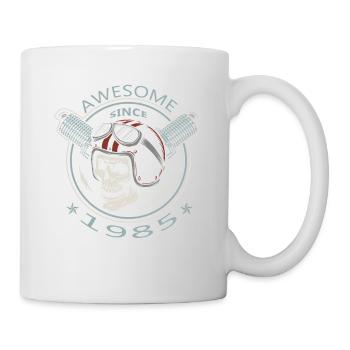 Génial depuis 1985, anniversaire du motard - Mug blanc - blanc - Droite