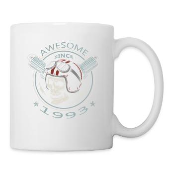Awesome since 1993, Biker Geburtstag - Tasse - Weiß - Rechts