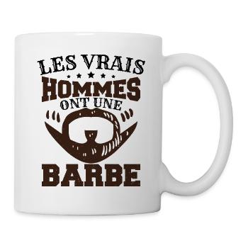 Homme Barbe Humour - Mug blanc - blanc - Droite