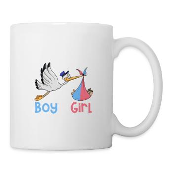 Mama Boy or Girl Gender Reveal Pregnancy Announcem - Mug - white - Right