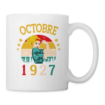 Octobre 1927 Anniversaire Vintage Idée Cadeau - Mug blanc - blanc - Droite
