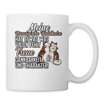 Norwegische Waldkatze - Tasse - Weiß - Rechts