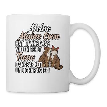 Maine Coon Katze - Tasse - Weiß - Rechts