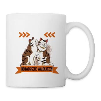Norwegische Waldkatze - Tasse - Weiß - Rechts