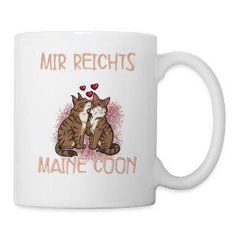 Maine Coon Katze - Tasse - Weiß - Rechts