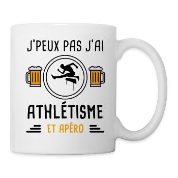 j'peux pas j'ai athlétisme sport apéro cadeau - Mug blanc - blanc - Droite