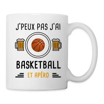 j'peux pas j'ai basketball apéro cadeau - Mug blanc - blanc - Droite