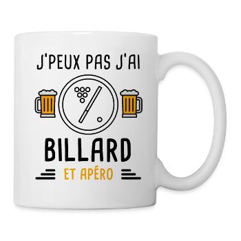 j'peux pas j'ai billard queue apéro cadeau - Mug blanc - blanc - Droite