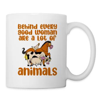 Derrière chaque bonne femme, il y a beaucoup d’animaux 4 - Mug blanc - blanc - Droite
