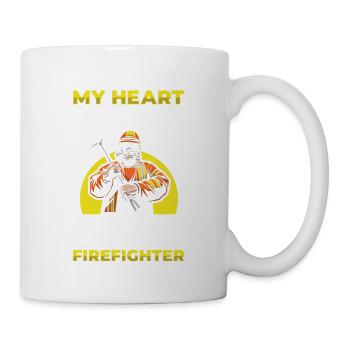 Mein Herz Gehört Einem Freiwilligen Feuerwehrmann - Tasse - Weiß - Rechts