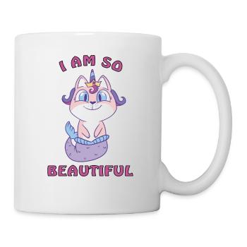 I am a beautiful cat mermaid unicorn - Mug - white - Right