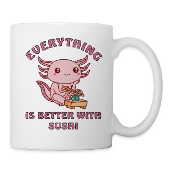 Axolotl loves sushi - Mug - white - Right