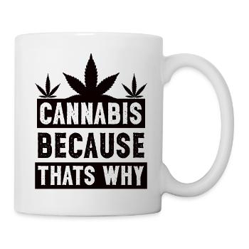 Le cannabis parce que c’est pourquoi le noir - Mug blanc - blanc - Droite