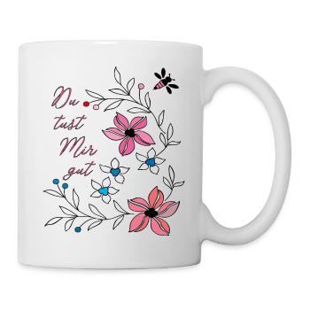 du tust mir gut, Blumenranke - Tasse - Weiß - Rechts