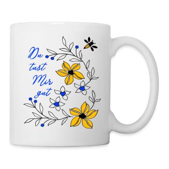 du tust mir gut, Blumenranke - Tasse - Weiß - Rechts
