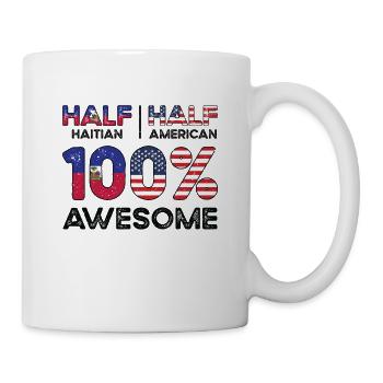 Moitié haïtien haïtien américain USA - Mug blanc - blanc - Droite