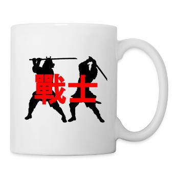 FIGHT BETWEEN TWO SAMURAI WITH THE INSCRIPTION - Mug - white - Right