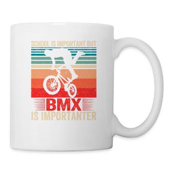 School is important, but BMX is even more important - Mug - white - Right