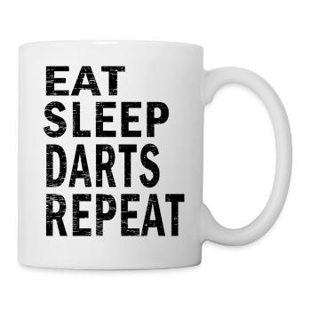 Eat sleep darts repeat for darts lovers - Mug - white - Right