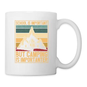 L’école est importante, mais le camping est toujours important - Mug blanc - blanc - Droite