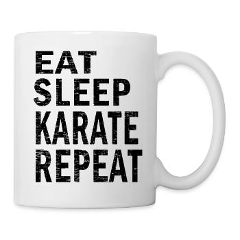 Eat sleep karate repeat for karate lovers - Tasse - Weiß - Rechts