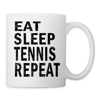 Eat sleep Tennis repeat for Tennis lovers - Mug - white - Right
