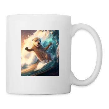 Beach Vibe Otter Cool Surfing Otter - Mug blanc - blanc - Droite