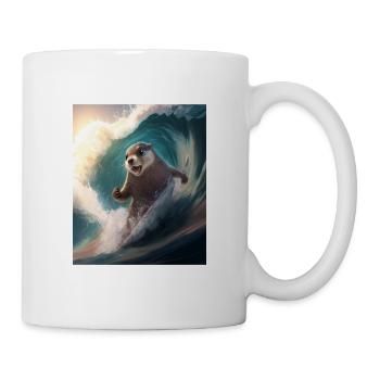 Beach Vibe Otter Cool Surfing Otter - Mug blanc - blanc - Droite