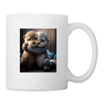 Loutre anniversaire Loutre Douce Loutre Câline - Mug blanc - blanc - Droite
