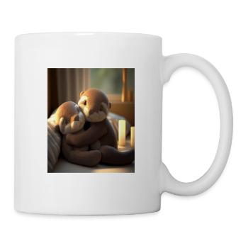 Loutre anniversaire Loutre Douce Loutre Câline - Mug blanc - blanc - Droite