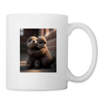 Loutre anniversaire Loutre Douce Loutre Câline - Mug blanc - blanc - Droite