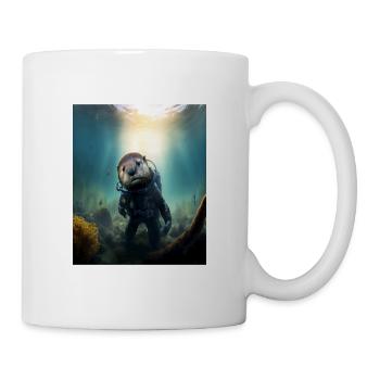 Cool Sea Otter Costume Scuba Diving Otter - Tasse - Weiß - Rechts