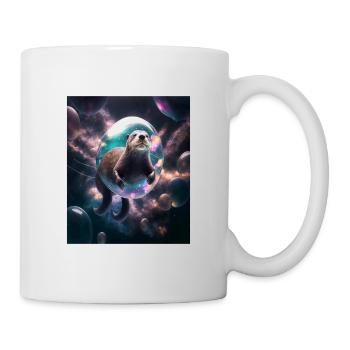 Funny Space Otters Space Otter With Planet - Tasse - Weiß - Rechts