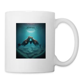 Cute Otter Lovers Sweet Sea Otter Couple - Tasse - Weiß - Rechts