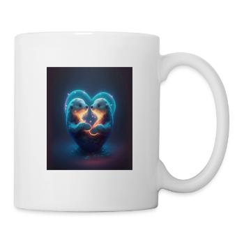 Kawaii Otter Pet Otter Couple Holding Hands - Tasse - Weiß - Rechts